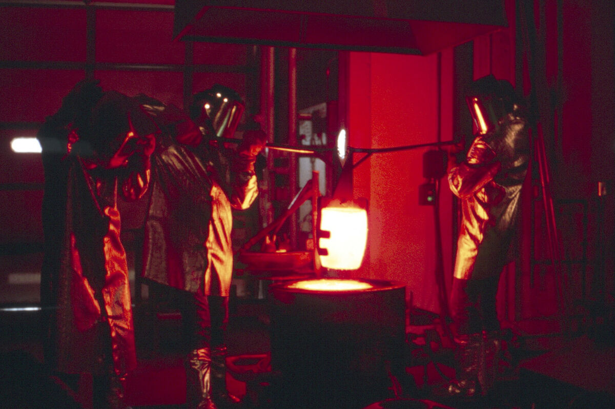 Casting at the Valley Bronze foundry. Taken by Steve Roundy.