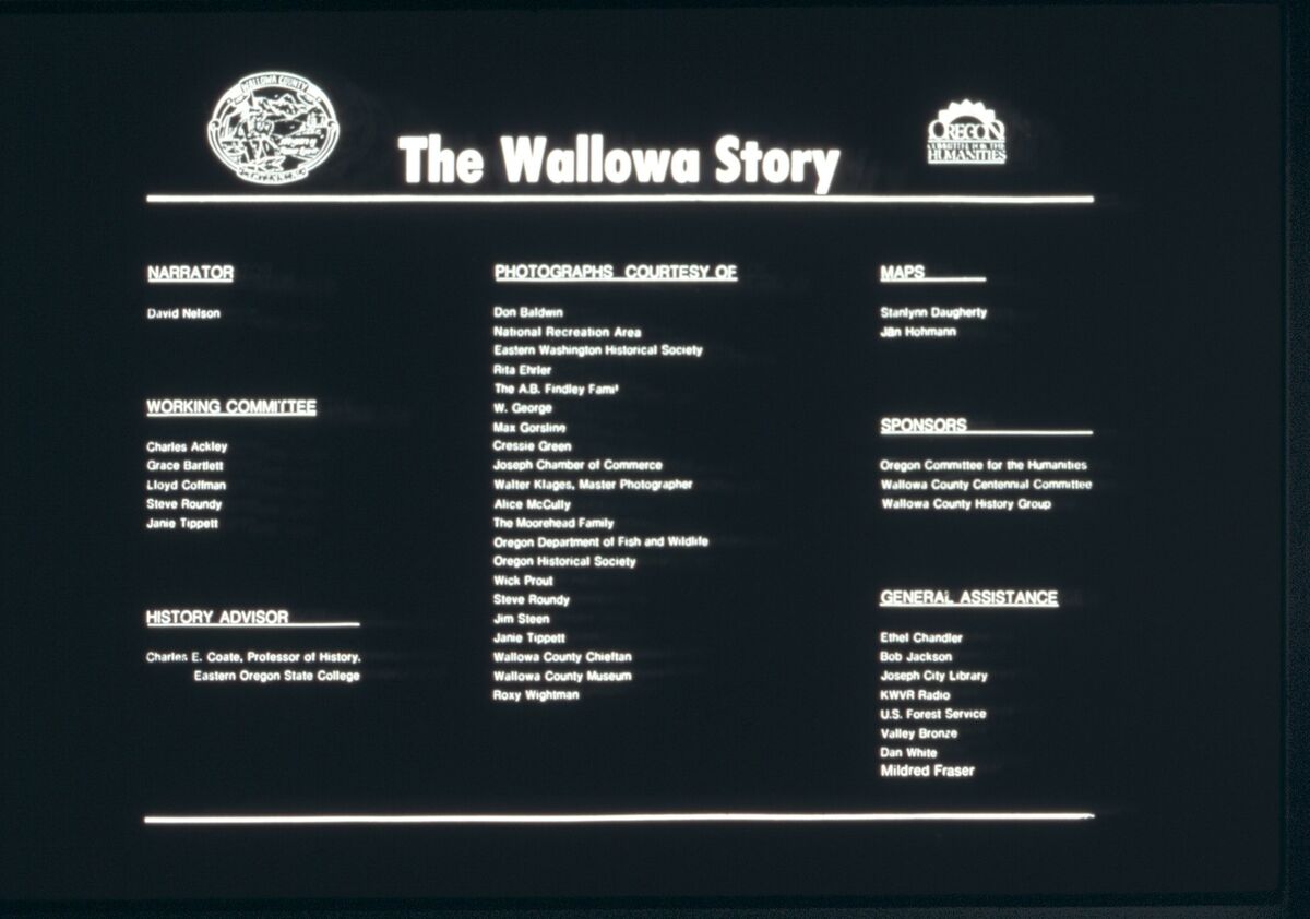 End credits. Steve Roundy organized the music that plays over this section.